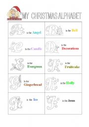 English Worksheet: My Christmas alphabet