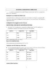 English Worksheet: Comparatives & Superlatives Of Adjectives