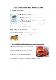 English Worksheet: british culture