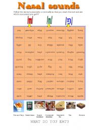 English Worksheet: Nasal sound labyrinth