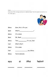 English Worksheet: Parents Day