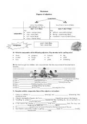 English Worksheet: Degrees of Adjectives