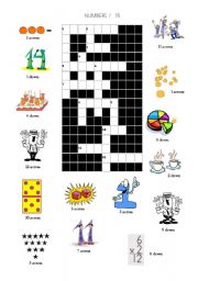 English Worksheet: Numbers crossword