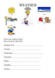 English Worksheet: Weather diary