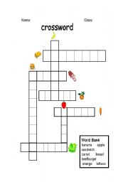 English Worksheet: food