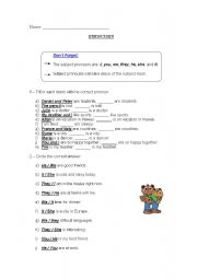 English Worksheet: Personal Pronouns