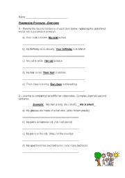 English Worksheet: Possessive pronouns