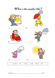 English Worksheet: Whats the weather like?