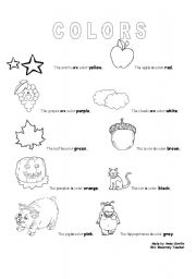 English Worksheet: COLORS