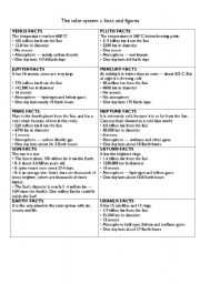 English Worksheet: THE SOLAR SYSTEM