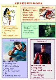 English Worksheet: superheroes abilities