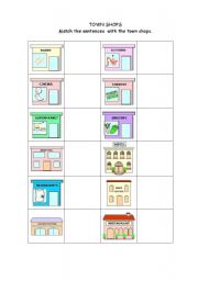 English Worksheet: TOWN SHOPS