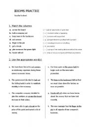 English Worksheet: Business Idioms