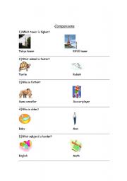 English Worksheet: comparisons