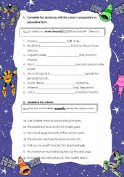 English Worksheet: COMPARATIVE - SUPERLATIVE FORMS