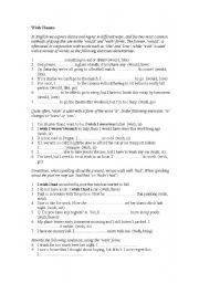English Worksheet: wish clause
