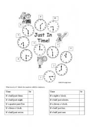 English Worksheet: What time is it?