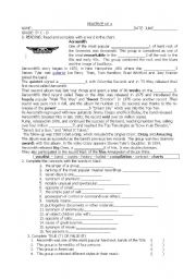 English Worksheet: reading of aerosmith