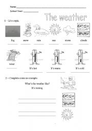 English Worksheet: weather