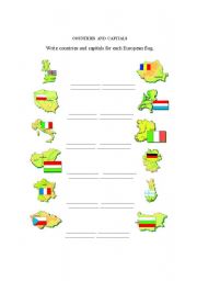 English Worksheet: EUROPEAN COUNTRIES