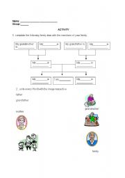 English worksheet: members of the family