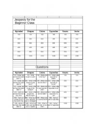 English Worksheet: Jeopardy for Beginners - 