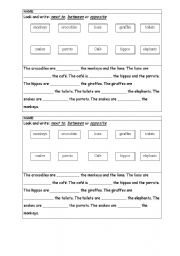 English Worksheet: At the zoo