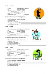 English Worksheet: Using was - were