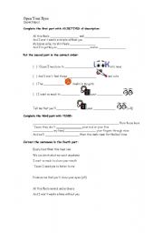 English Worksheet: Song activity 