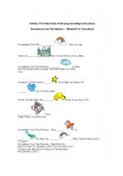 English Worksheet: Song: Somewhere over the rainbow