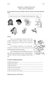 English Worksheet: Reading Comprehension The Little Mermaid