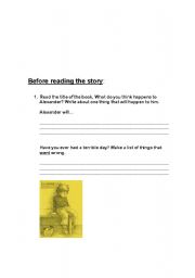 English Worksheet: Alexander and the terrible, horrible... day