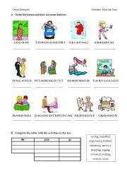 English Worksheet: hobbies