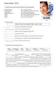 English Worksheet: Movie Activity: Click (2006)