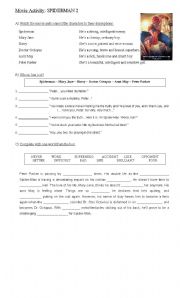 English Worksheet: Movie Activity: Spiderman 2