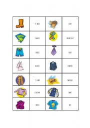 English Worksheet: CLOTHES  Dominno cards