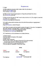 English Worksheet: The passive voice- from theory to practice