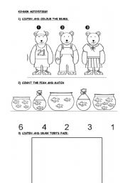 English Worksheet: kinder activities