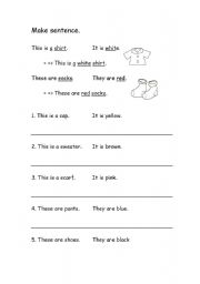 English Worksheet: Make sentences