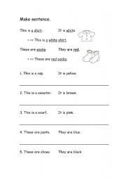 English worksheet: Make sentences