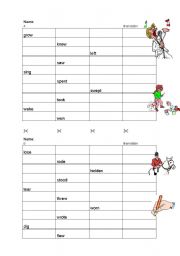 English Worksheet: Irregular verbs - short test, revision