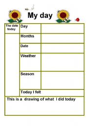 English Worksheet: My day