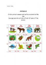 Kinds of ANIMALS