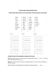 English Worksheet: Pronunciation of regular verbs in the past