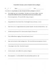 English Worksheet: connectives