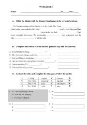 English Worksheet: present continuous