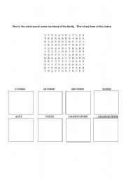 English Worksheet: Family wordsearch