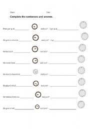 English Worksheet: Daily routines/ time