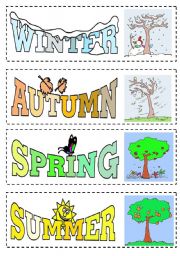 English Worksheet: Seasons cards