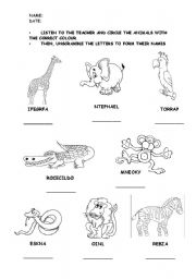 WILD ANIMALS (LISTENING-READING WORKSHEET)